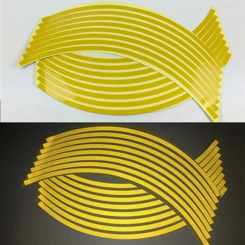 Reflective Motorcycle Wheel Stickers Car Styling Strips Rim Tape Motocross Bike Decals 2