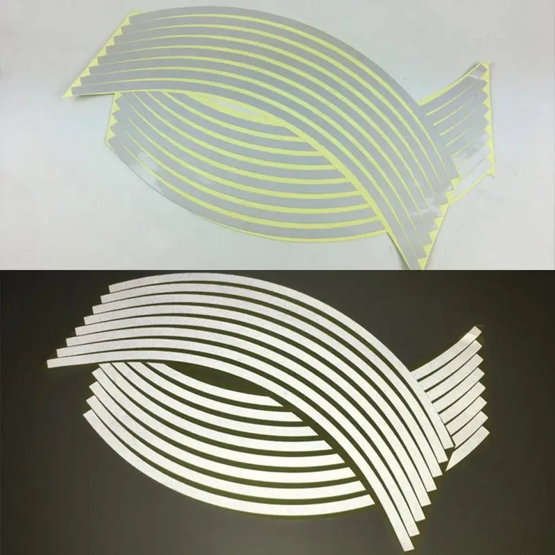 Reflective Motorcycle Wheel Stickers Car Styling Strips Rim Tape Motocross Bike Decals 4