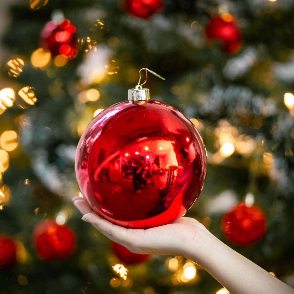 Christmas Ball Decorations Red, Decorative Ornaments for Hotels and Shopping Malls,Vibrant Christmas Colorful Ball Decor
