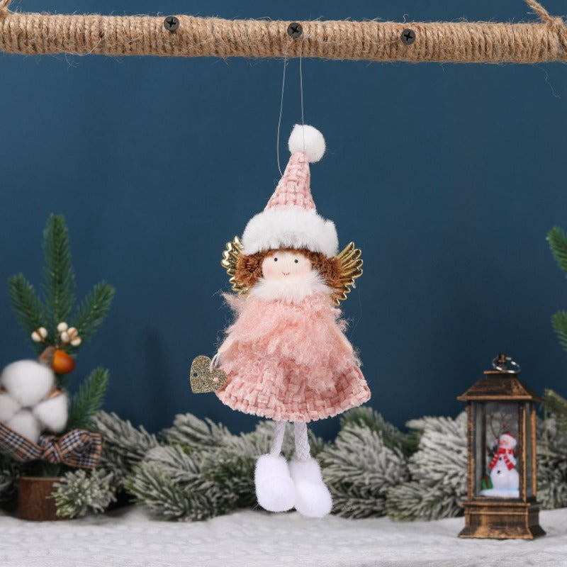 Cute Angel Christmas Doll Pendant Plush Hanging Girl Ornament Xmas Tree Decoration Holiday New Year 1