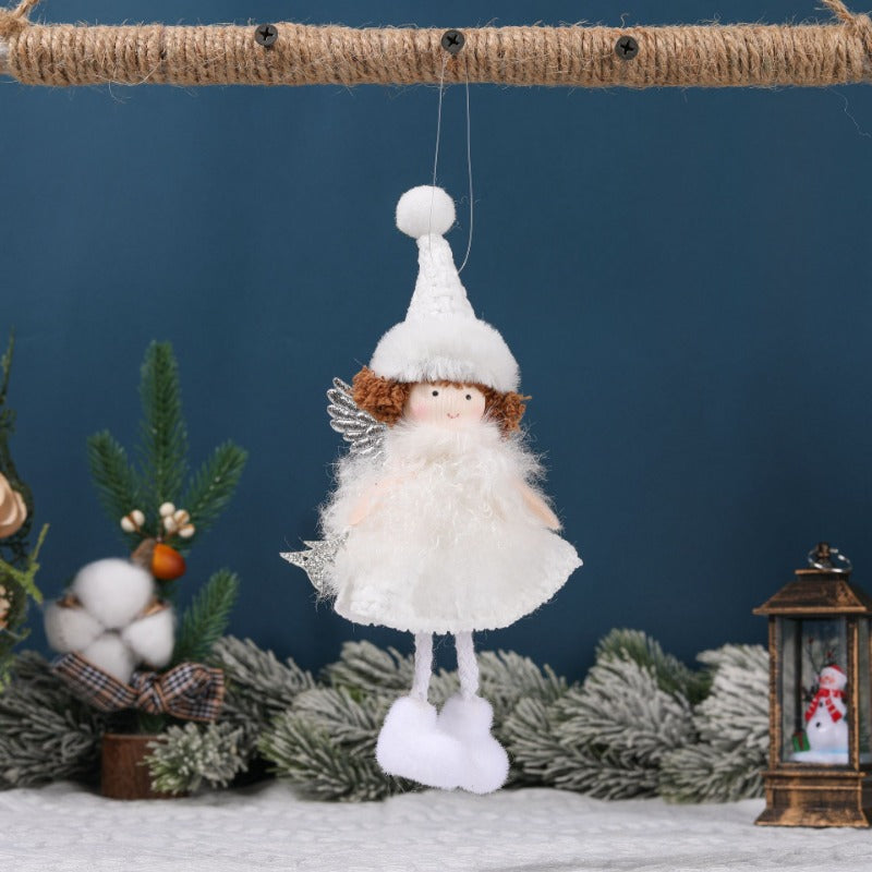 Cute Angel Christmas Doll Pendant Plush Hanging Girl Ornament Xmas Tree Decoration Holiday New Year 2