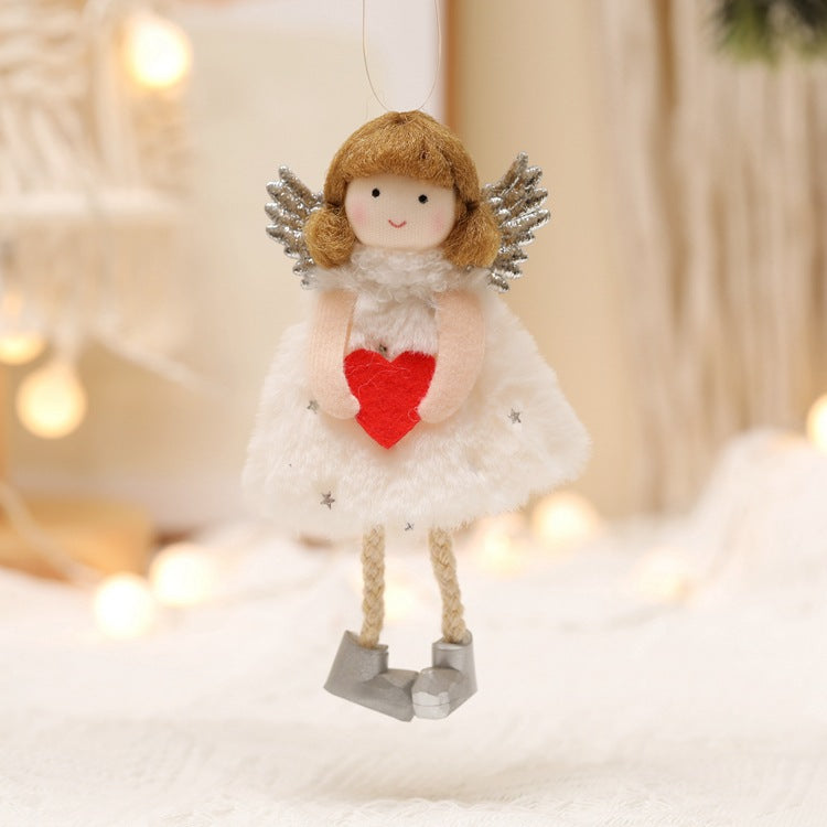 Cute Angel Christmas Doll Pendant Plush Hanging Girl Ornament Xmas Tree Decoration Holiday New Year 10