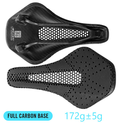 RYET Ultralight Carbon Fiber Bike Saddle 3D Printed Hollow Comfortable Breathable MTB Road Bicycle