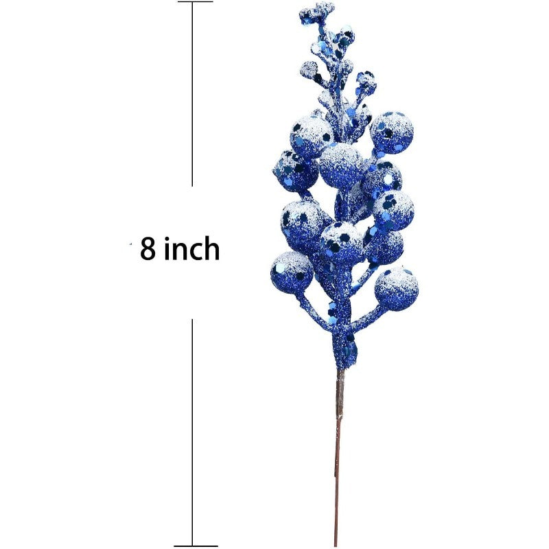 Christmas Decoration Head Red Sparkling Snow Berries Bouquet, Artificial Xmas Tree Ornaments, Party Home Decor