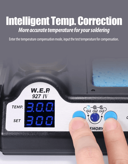 WEP 927 Digital Soldering Iron Station Kit With Magnifier And Clips 3