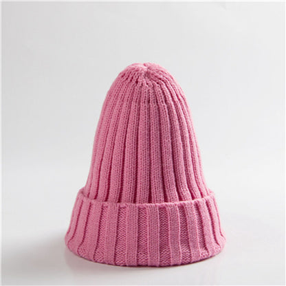 Trendy Knitted Beanie, Solid Color Winter Hat, Warm Ear Protection for Men and Women, Chunky Curl Edge Hood