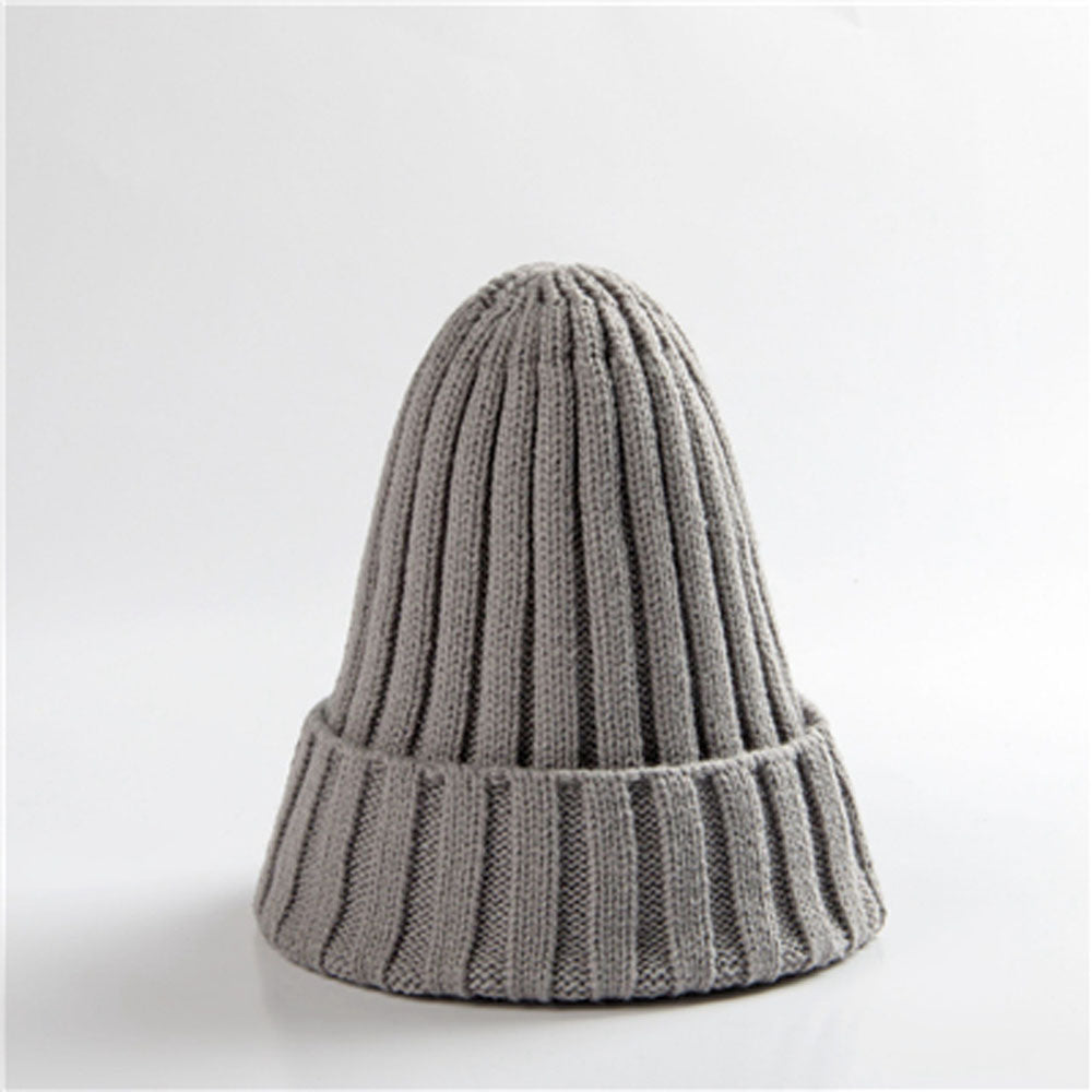 Trendy Knitted Beanie, Solid Color Winter Hat, Warm Ear Protection for Men and Women, Chunky Curl Edge Hood