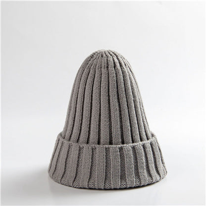Trendy Knitted Beanie, Solid Color Winter Hat, Warm Ear Protection for Men and Women, Chunky Curl Edge Hood