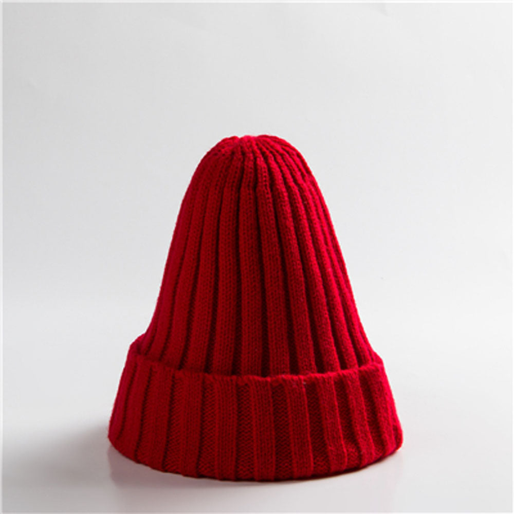 Trendy Knitted Beanie, Solid Color Winter Hat, Warm Ear Protection for Men and Women, Chunky Curl Edge Hood