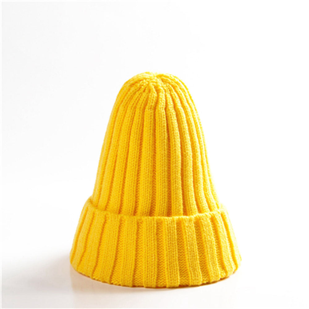Trendy Knitted Beanie, Solid Color Winter Hat, Warm Ear Protection for Men and Women, Chunky Curl Edge Hood