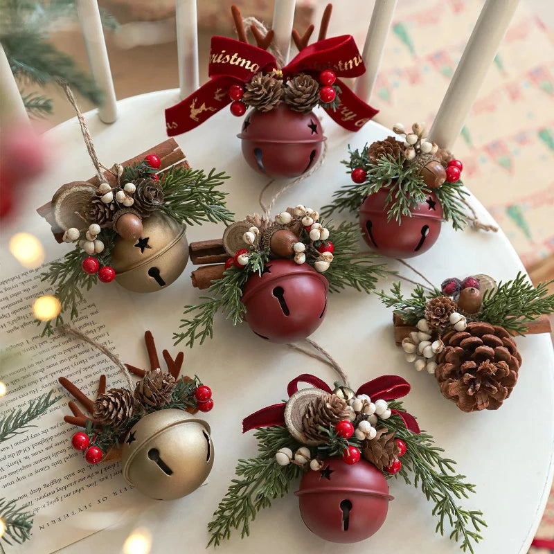 Mixed Pendant Christmas Tree Christmas Bell Antlers Bow Pinecone Bell Showcase Car Hanging Decorati 2