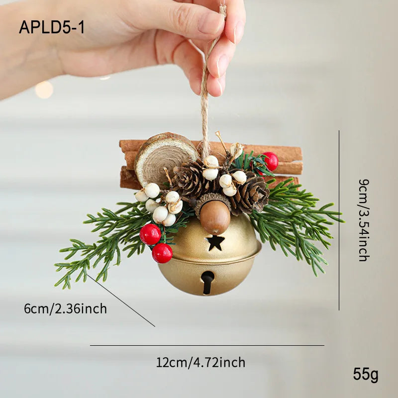 Mixed Pendant Christmas Tree Christmas Bell Antlers Bow Pinecone Bell Showcase Car Hanging Decorati 7