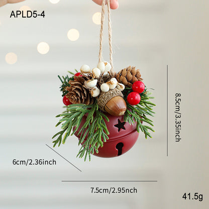 Mixed Pendant Christmas Tree Christmas Bell Antlers Bow Pinecone Bell Showcase Car Hanging Decorati 8