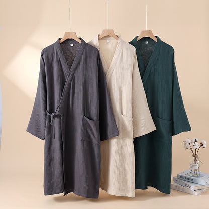 Cotton Kimono Robe, Lightweight Bathrobe for Men and Women, Soft Loungewear, Spa Robe, Ideal Gift