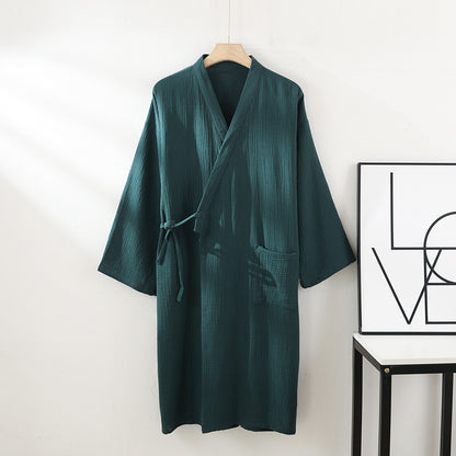 Cotton Kimono Robe, Lightweight Bathrobe for Men and Women, Soft Loungewear, Spa Robe, Ideal Gift