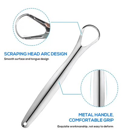 PureSteel Metal Tongue Scraper Cleaner Set 2