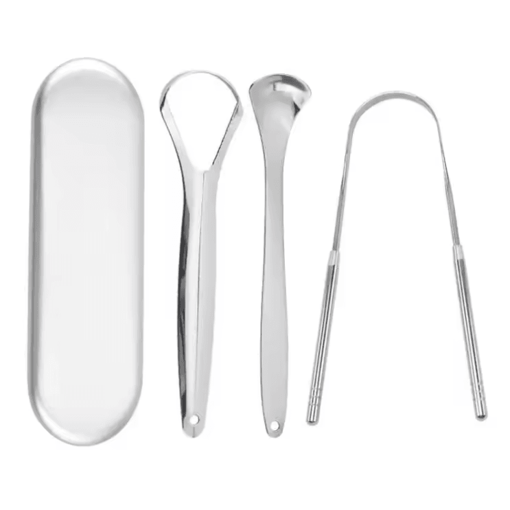 PureSteel Metal Tongue Scraper Cleaner Set 7