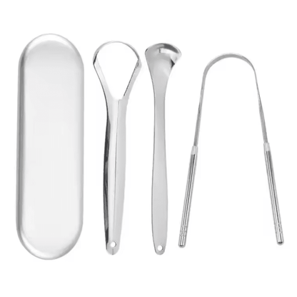 PureSteel Metal Tongue Scraper Cleaner Set 7