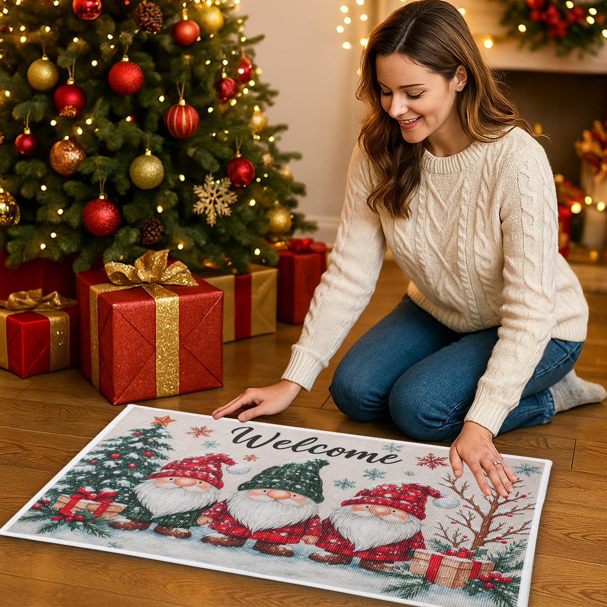 Merry Christmas Doormat, Ornament, Natal Outdoor Floor Carpet, Holiday Decorations for Home, New Year Gift