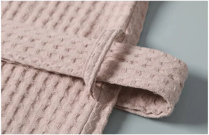 Lightweight Waffle Bathrobe, Cotton Terry Robe for Women and Men, Spring Summer Spa Robe, Long Sleeve Hotel Style Bath