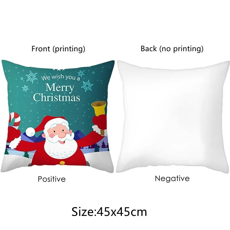 Red Snowflake Christmas Tree Pillow, Christmas Cushion Cover for Living Room Sofa, Holiday Home Decoration Pillowcase