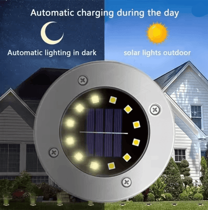 SolarGlow Outdoor Disk Lights Set 1