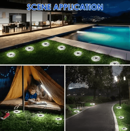 SolarGlow Outdoor Disk Lights Set 2