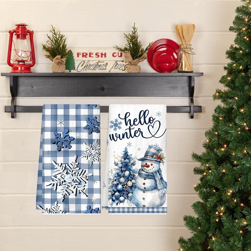 Christmas Snowman Dish Towels , Merry Christmas Kitchen Decor, Party Decoration, Natal New Year Gift