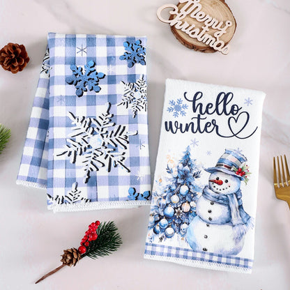 Christmas Snowman Dish Towels , Merry Christmas Kitchen Decor, Party Decoration, Natal New Year Gift