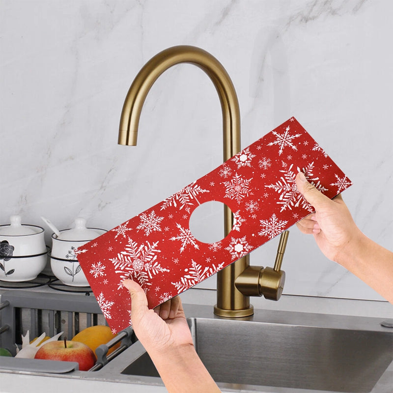 Merry Christmas Kitchen Mat, Absorbent Sink Faucet Mats, Navidad Decorations for Home, Christmas Pendant Ornaments