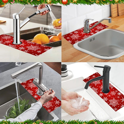 Merry Christmas Kitchen Mat, Absorbent Sink Faucet Mats, Navidad Decorations for Home, Christmas Pendant Ornaments