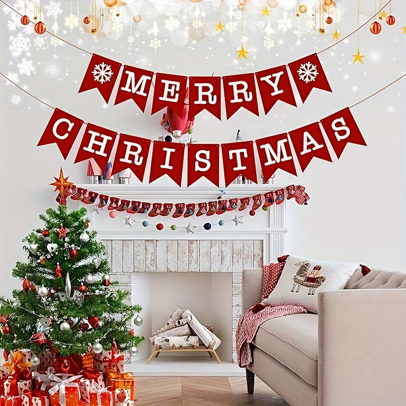 Party Holiday Supplies Christmas Decoration Flag Home Decoration 16 Pieces NonWoven Flags Perfect F 1