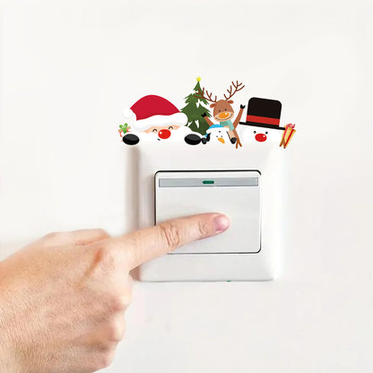 Graffiti Sticker Xmas New Year Gift, Christmas Wall Switch Decor Sticker, Christmas Decor for Home Santa Claus