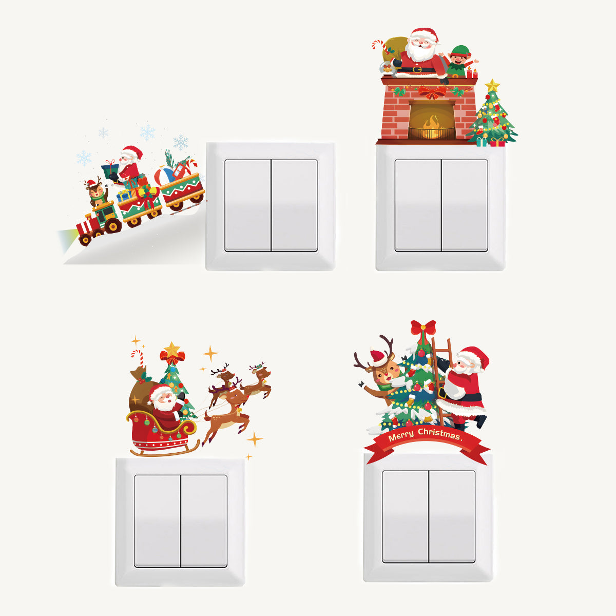 Graffiti Sticker Xmas New Year Gift Christmas Wall Switch Decor Sticker Christmas Decor For Home Sa 3