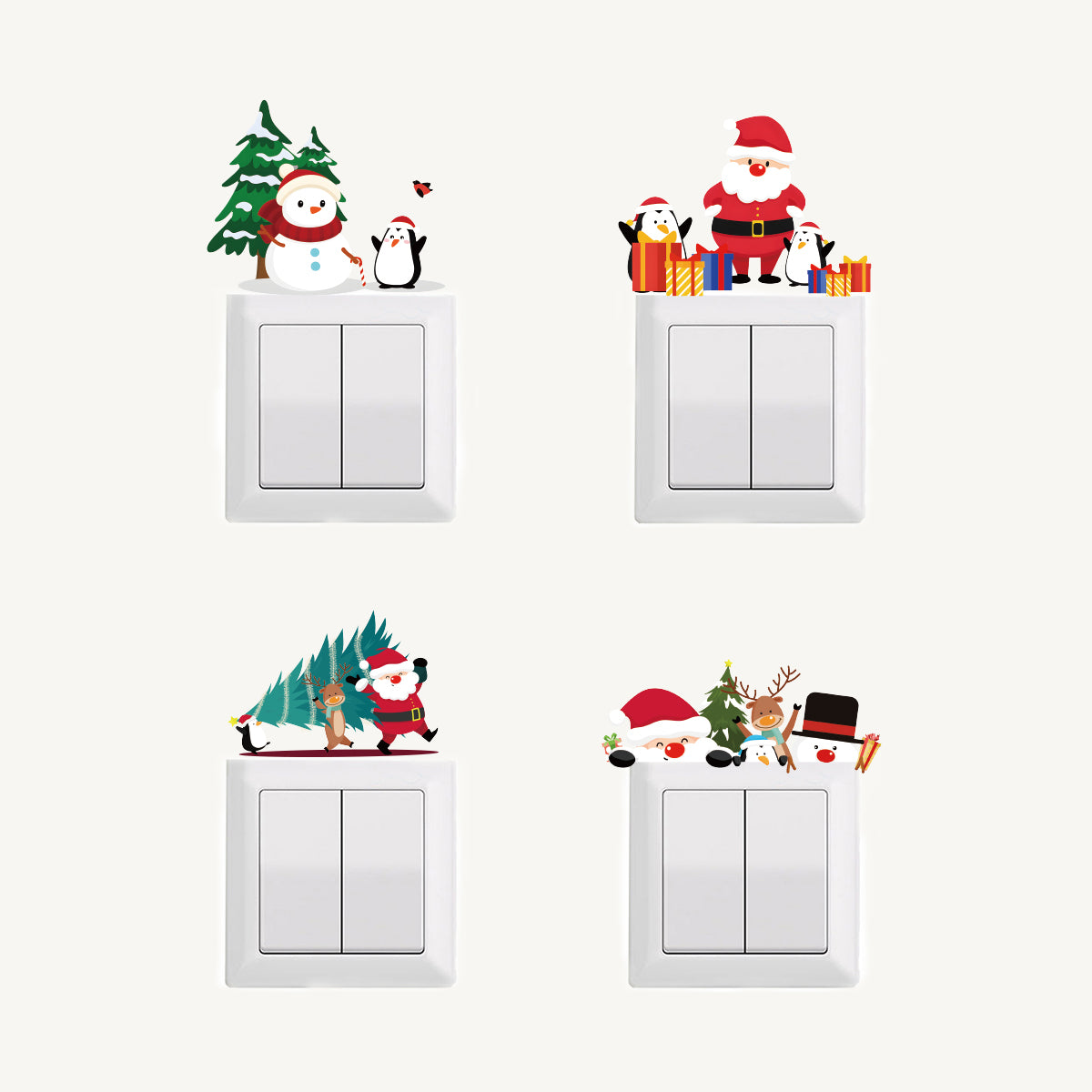 Graffiti Sticker Xmas New Year Gift Christmas Wall Switch Decor Sticker Christmas Decor For Home Sa 4