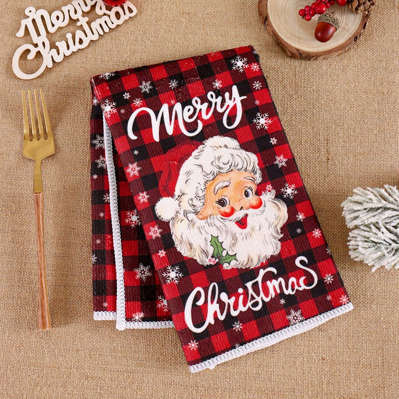 Santa Claus Dish Towel, Christmas Kitchen Towels, Merry Christmas Party Decoration, Natal Navidad New Year Gift