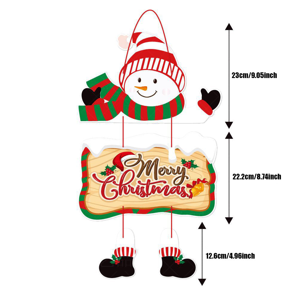 Xmas Paper Banner Drop Ornaments, Christmas Door Hanging Pendant, Santa Claus Snowman, Merry Christmas Decorations