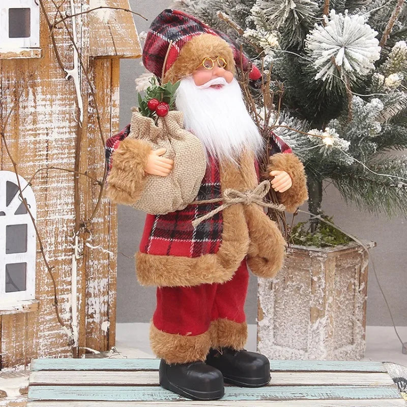 Santa Claus Plush Doll, Xmas Ornaments, Christmas Decoration for Home, Navidad Party Decor New Year Gift