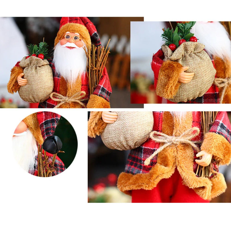 Santa Claus Plush Doll, Xmas Ornaments, Christmas Decoration for Home, Navidad Party Decor New Year Gift