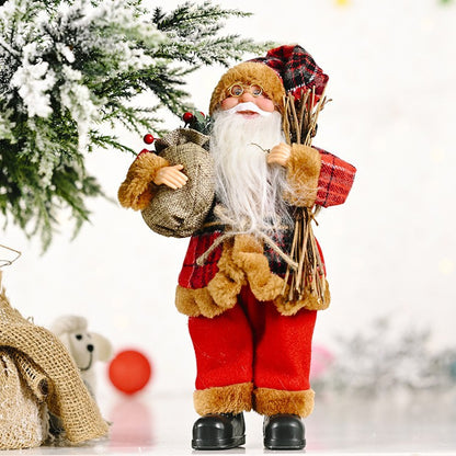 Santa Claus Plush Doll, Xmas Ornaments, Christmas Decoration for Home, Navidad Party Decor New Year Gift