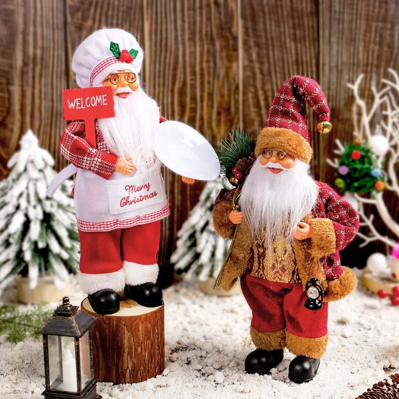 Santa Claus Plush Doll, Xmas Ornaments, Christmas Decoration for Home, Navidad Party Decor New Year Gift