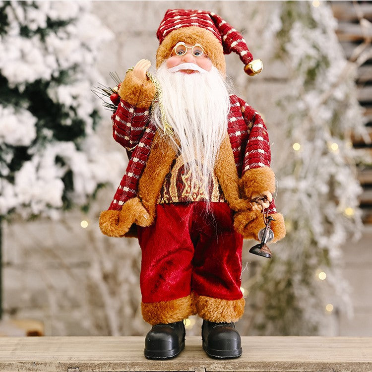 Santa Claus Plush Doll, Xmas Ornaments, Christmas Decoration for Home, Navidad Party Decor New Year Gift