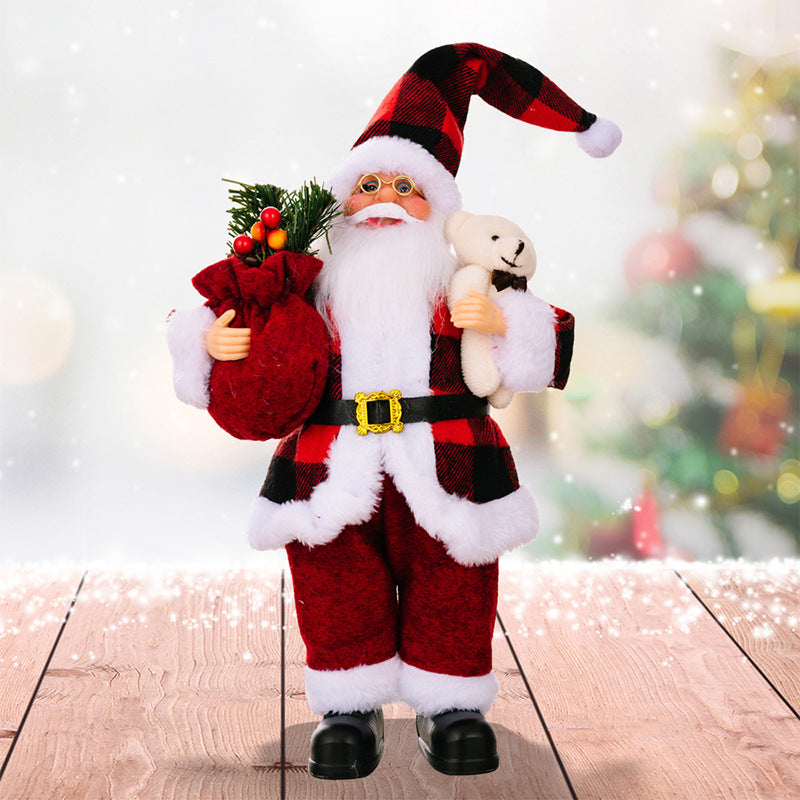 Santa Claus Plush Doll, Xmas Ornaments, Christmas Decoration for Home, Navidad Party Decor New Year Gift