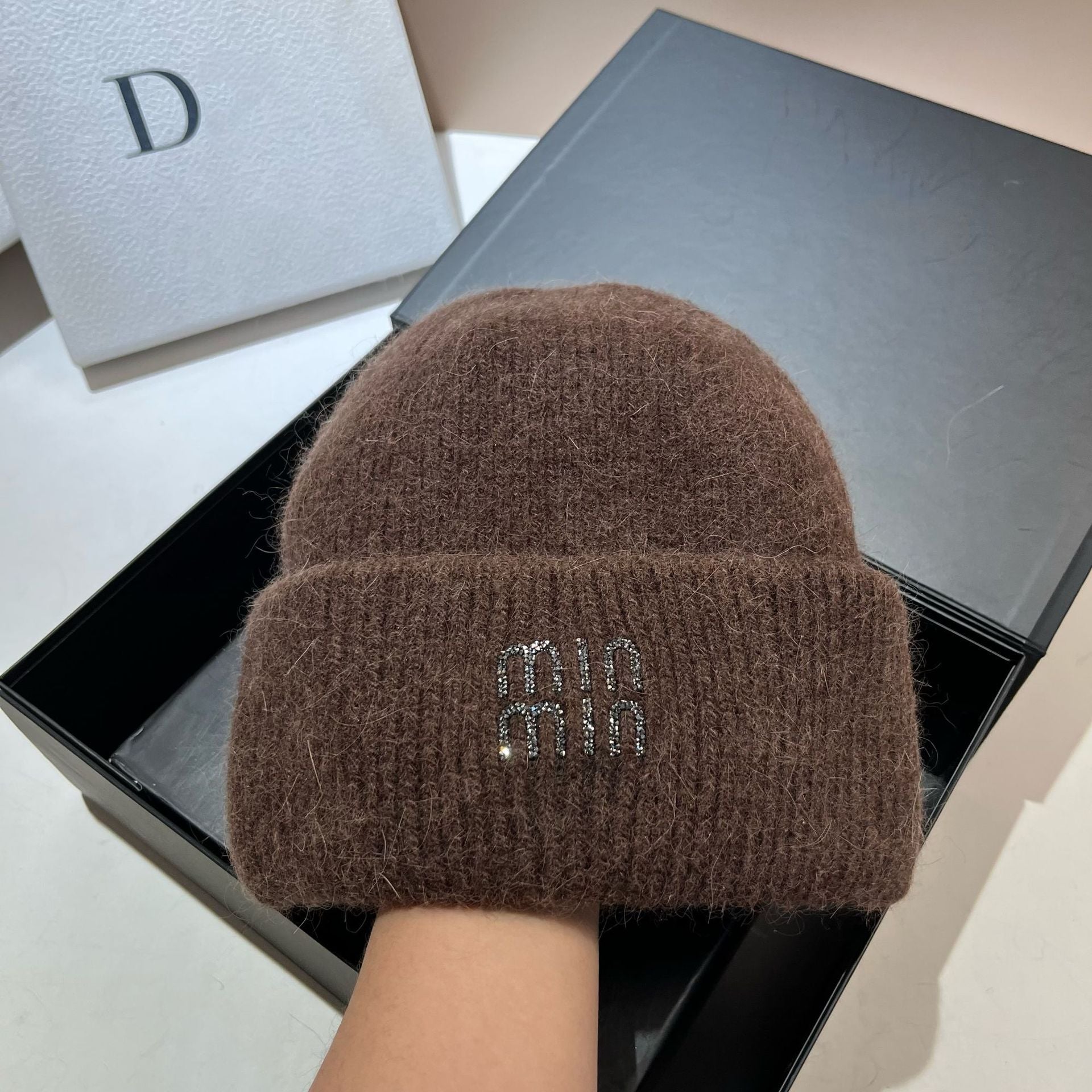 Winter Warm Plush Hat, Thickened and Enlarged, Double Rolled Edge Knitted Beanie