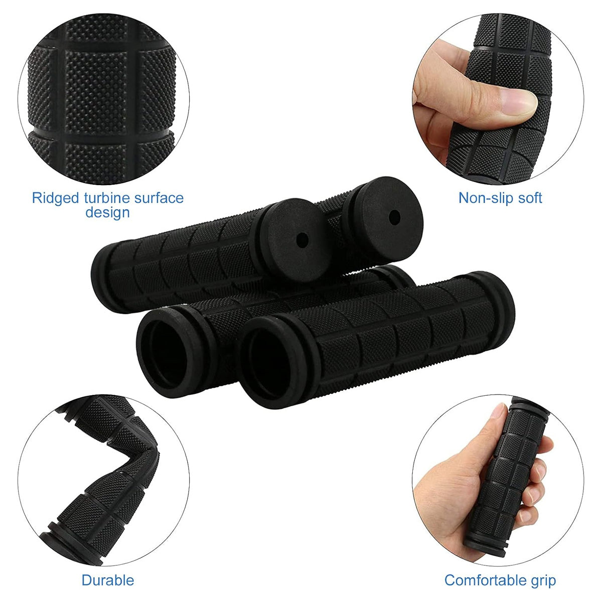 Soft Rubber Handlebar Grip Anti Slip Bicycle Grip Cover Kids Mountain Bike Handle Grip Accessories 3