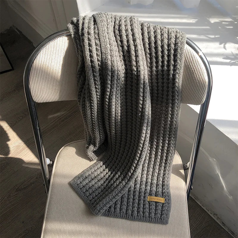 Thick Cable Knit Scarf, Chunky Winter Wrap for Women and Men, Luxury Feel Neckerchief for Travel