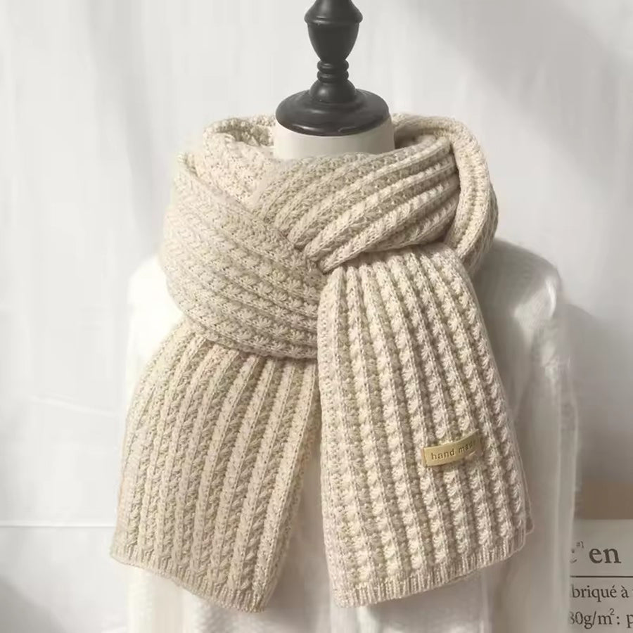 Thick Cable Knit Scarf, Chunky Winter Wrap for Women and Men, Luxury Feel Neckerchief for Travel