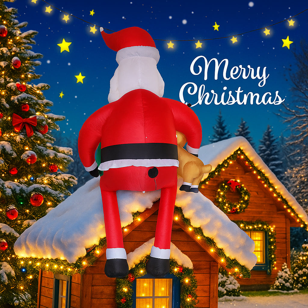 Xmas Yard Decor Reindeer Gift LED Inflatable Christmas Toy Santa Claus Decoration Home Ornament Chr 3