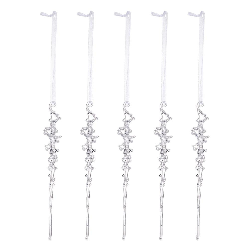 Christmas Decorative Pendants, Acrylic Threaded Ice Cone, Arrangement Cone And Bar Set, Simulated Ice Bars