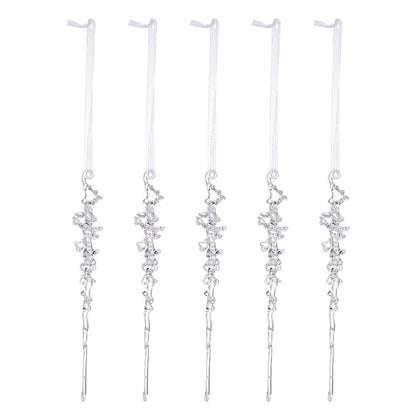 Christmas Decorative Pendants, Acrylic Threaded Ice Cone, Arrangement Cone And Bar Set, Simulated Ice Bars